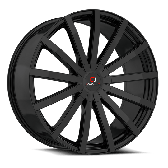 CLV-522695BLANK+5GB - Cavallo CLV-52 26X9.5 Blank 5X/6X 5mm Gloss Black - Cavallo Wheels Canada