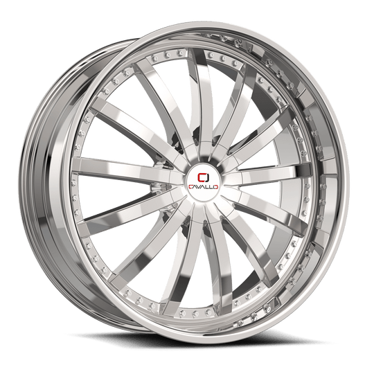 CLV-532295BLANK+15C - Cavallo CLV-53 22X9.5 BLANK ET 15MM Chrome - Cavallo Wheels Canada