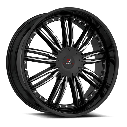 CLV-54229561351397+25BM - Cavallo CLV-54 22X9.5 6X135 25mm Gloss Black & Machined - Cavallo Wheels Canada