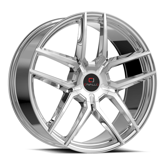 CLV-552295BLANK+18NC - Cavallo CLV-55 22X9.5 Blank 18mm Nano Chrome - Cavallo Wheels Canada