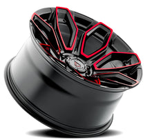Load image into Gallery viewer, A116209089P00020 - Arena Cobra 20X9 6X135 0mm Glossy Black Machine Red Tint - Arena Wheels Canada