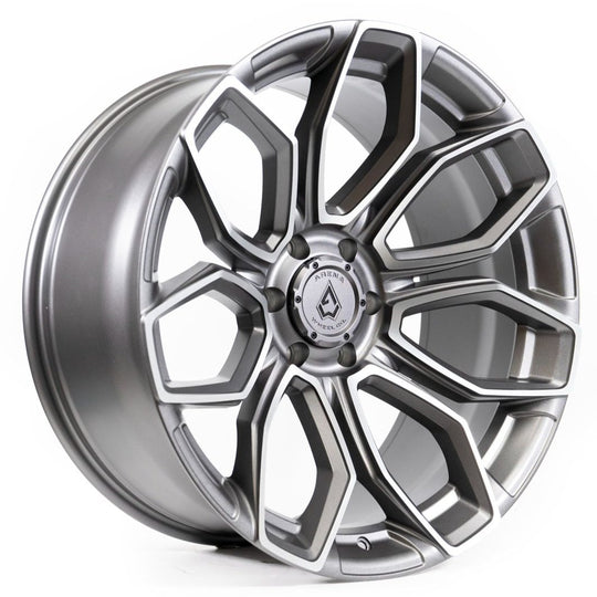 A116209075P00007 - Arena Cobra 20X9 5X127 0mm Texture Gun Metal Machine Clear Coat - Arena Wheels Canada