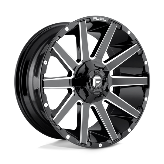 D61520909857 - Fuel Off-Road D615 Contra 20X9 6X135 6X139.7 20mm Gloss Black Milled - Fuel Off-Road Wheels Canada