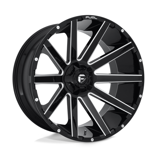D61524209847 - Fuel Off-Road D615 Contra 24X12 6X135 6X139.7 -44 mm Gloss Black Milled - Fuel Off-Road Wheels Canada