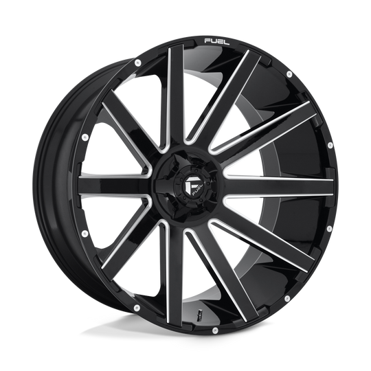 D61526209847 - Fuel Off-Road D615 Contra 26X12 6X135 6X139.7 -44 mm Gloss Black Milled - Fuel Off-Road Wheels Canada