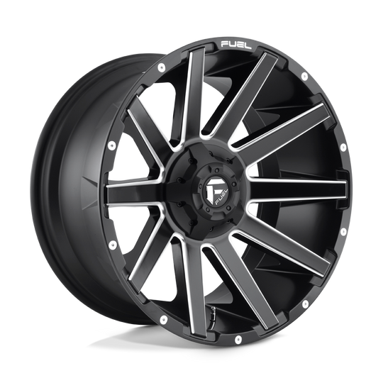 D61620908250 - Fuel Off-Road D616 Contra 20X9 8X165.1 1mm Matte Black Milled - Fuel Off-Road Wheels Canada
