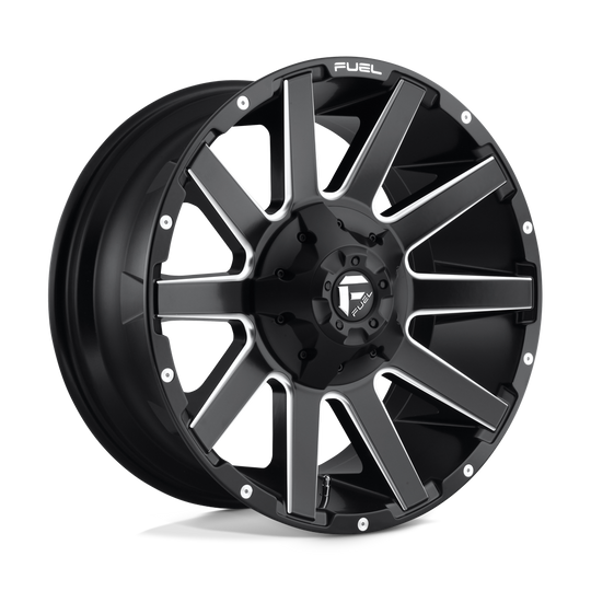 D61620908257 - Fuel Off-Road D616 Contra 20X9 8X165.1 20mm Matte Black Milled - Fuel Off-Road Wheels Canada