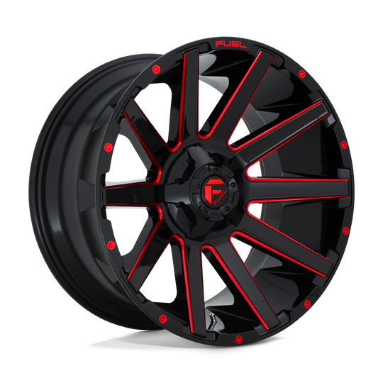 D64320909849 - Fuel Off-Road D643 Contra 20X9 6X135 / 6X139.7 2mm Gloss Black Red Tinted Clear - Fuel Off-Road Wheels Canada