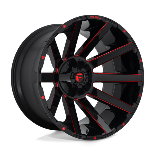 D64324401845 - Fuel Off-Road D643 Contra 24X14 8X180 -75 mm Gloss Black Red Tinted Clear - Fuel Off-Road Wheels Canada