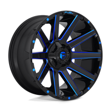Load image into Gallery viewer, D64420902650 - Fuel Off-Road D644 Contra 20X9 5X114.3 / 5X127 1mm Gloss Black Blue Tinted Clear - Fuel Off-Road Wheels Canada