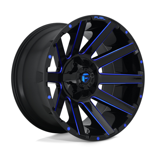 D64422208247 - Fuel Off-Road D644 Contra 22X12 8X165.1 -44 mm Gloss Black Blue Tinted Clear - Fuel Off-Road Wheels Canada