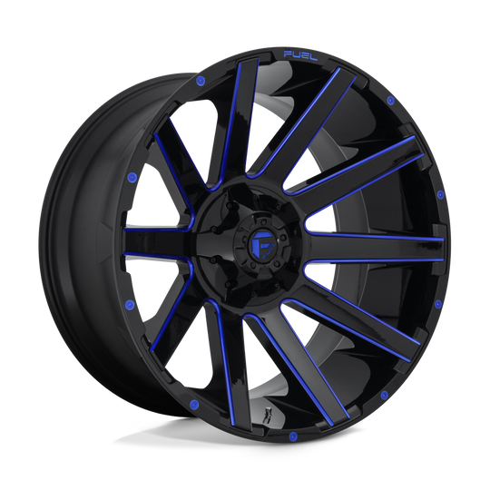 D64424408245 - Fuel Off-Road D644 Contra 24X14 8X165.1 -75 mm Gloss Black Blue Tinted Clear - Fuel Off-Road Wheels Canada
