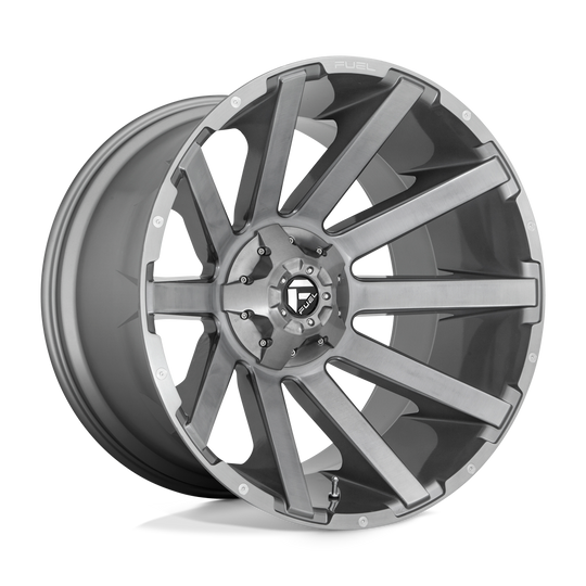 D71424401745 - Fuel Off-Road D714 Contra Platinum 24X14 8X170 -75 mm Brushed Gun Metal Tinted Clear - Fuel Off-Road Wheels Canada