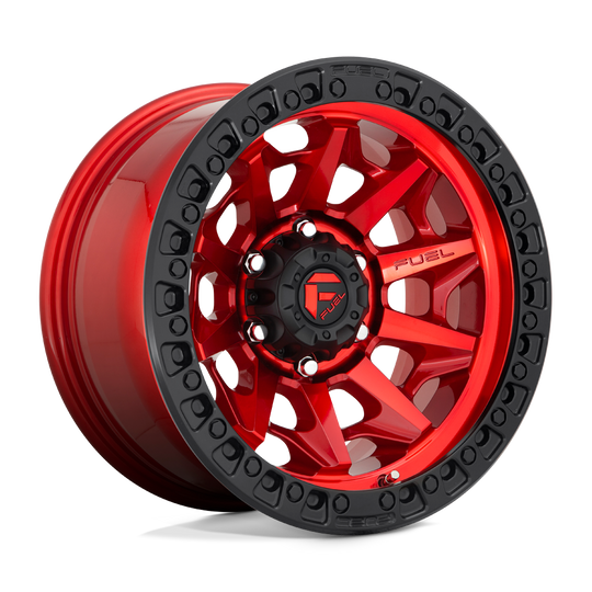 D69517908445 - Fuel Off-Road D695 Covert 17X9 6X139.7 -12 mm Candy Red Black Bead Ring - Fuel Off-Road Wheels Canada