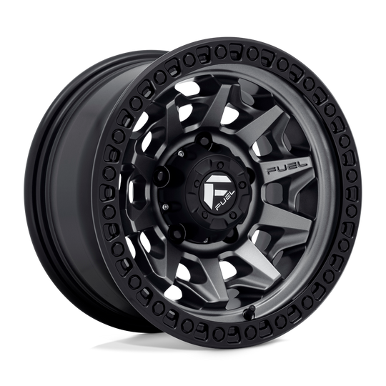 D71615808540E - Fuel Off-Road D716 Covert 15X8 5X139.7 -12 mm Matte Gun Metal Black Bead Ring - Fuel Off-Road Wheels Canada