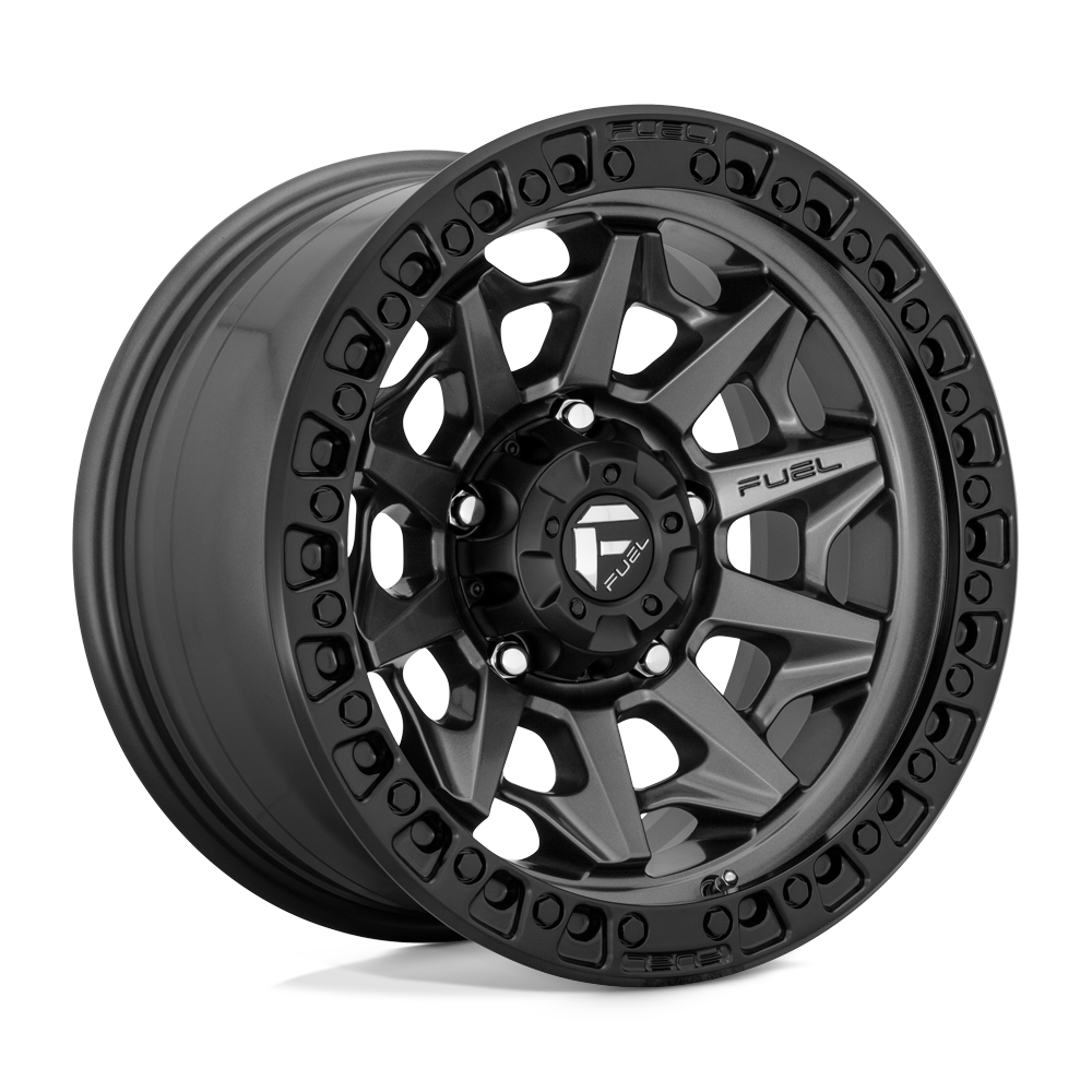 D71620908957 - Fuel Offroad D716 Covert 20X9 6X135  20mm Matte Gun Metal Black Bead Ring - Fuel Offroad Wheels Canada