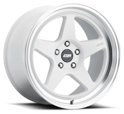 88511130 CR5WHT-ML - ESR CR5 18X8.5 Blank 30mm Gloss White With Machine Lip - ESR Wheels Canada