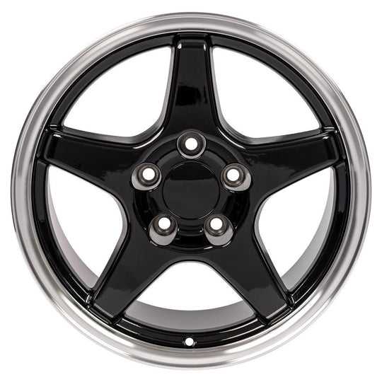 CV01-17095-5475-56BM - OE Wheels Replica CV01 17X9.5 5X120.65 ET56mm Black with Machined Lip - OE Wheels Wheels Canada