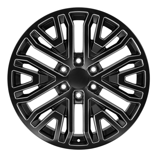 CV37-20090-6550-28B1M - OE Wheels Replica CV37 20X9 6X139.7 ET28mm Black with Milled Edge - OE Wheels Wheels Canada
