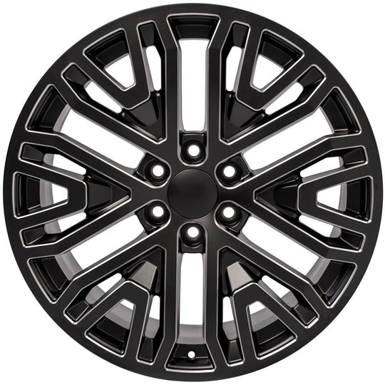 CV37-22090-6550-28B1M - OE Wheels Replica CV37 22X9 6X139.7 ET28mm Black with Milled Edge - OE Wheels Wheels Canada