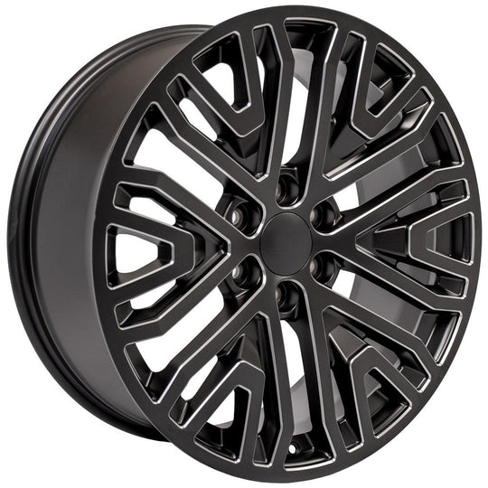 CV37-22090-6550-28B1M - OE Wheels Replica CV37 22X9 6X139.7 ET28mm Black with Milled Edge - OE Wheels Wheels Canada