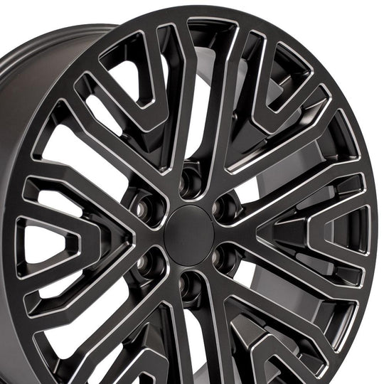 CV37-22090-6550-28B1M - OE Wheels Replica CV37 22X9 6X139.7 ET28mm Black with Milled Edge - OE Wheels Wheels Canada