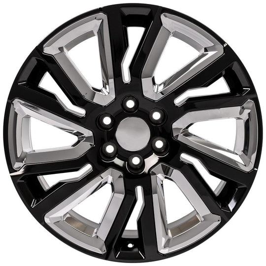 CV39-22090-6550-28B-ic - OE Wheels Replica CV39 22X9 6X139.7 ET28mm Black with Chrome - OE Wheels Wheels Canada