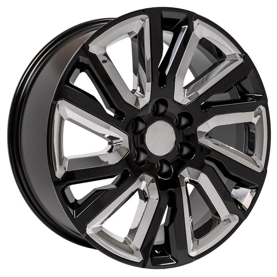 CV39-22090-6550-28B-ic - OE Wheels Replica CV39 22X9 6X139.7 ET28mm Black with Chrome - OE Wheels Wheels Canada