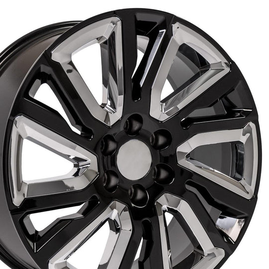 CV39-22090-6550-28B-ic - OE Wheels Replica CV39 22X9 6X139.7 ET28mm Black with Chrome - OE Wheels Wheels Canada