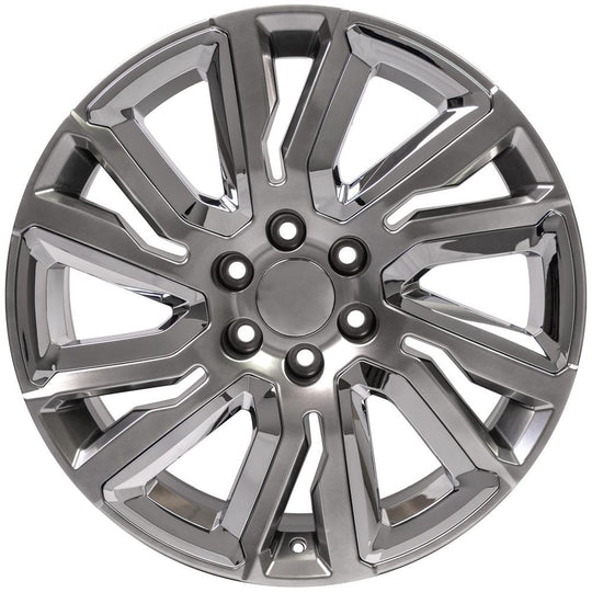 CV39-22090-6550-28HB-ic - OE Wheels Replica CV39 22X9 6X139.7 ET28mm Hyper Black with Chrome Insert - OE Wheels Wheels Canada