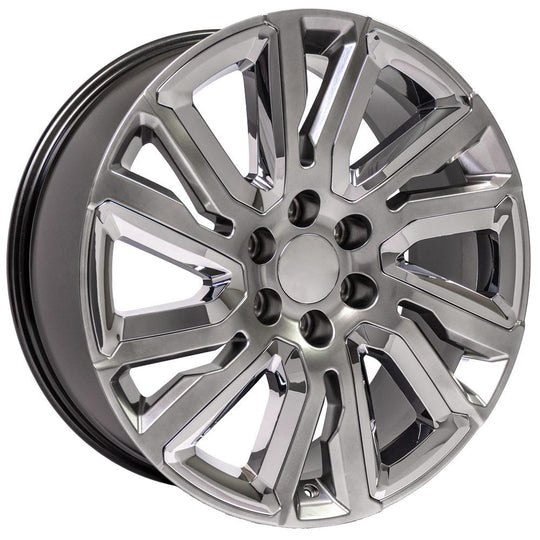 CV39-22090-6550-28HB-ic - OE Wheels Replica CV39 22X9 6X139.7 ET28mm Hyper Black with Chrome Insert - OE Wheels Wheels Canada