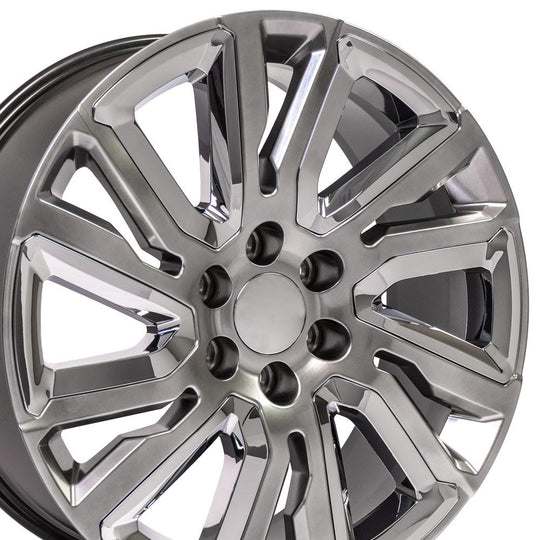 CV39-22090-6550-28HB-ic - OE Wheels Replica CV39 22X9 6X139.7 ET28mm Hyper Black with Chrome Insert - OE Wheels Wheels Canada