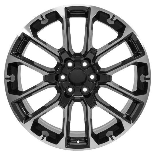 CV67-24100-6550-28MB - OE Wheels Replica CV67 24X10 6X139.7 28MM Black Machined - OE Wheels Replica Wheels Canada
