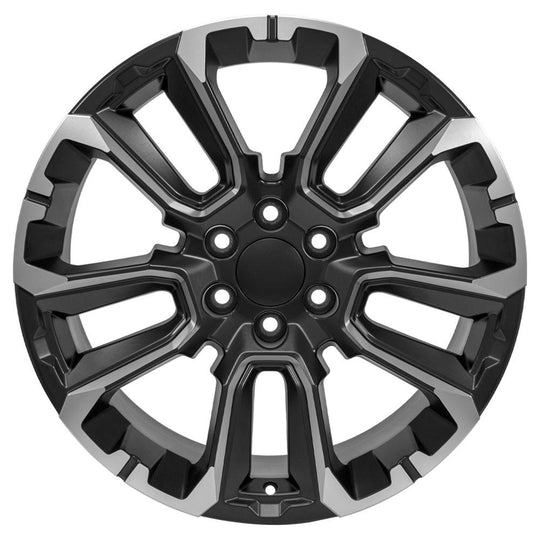 CV68-22090-6550-28B1M - OE Wheels Replica CV68 22X9 6X139.7 ET28mm Satin Black with Milled Edge - OE Wheels Wheels Canada