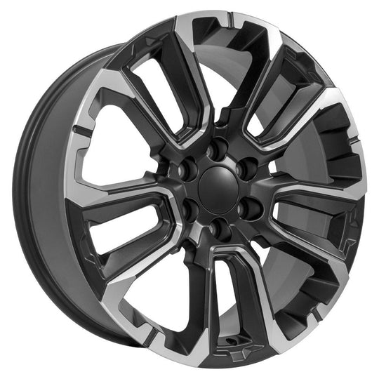 CV68-22090-6550-28B1M - OE Wheels Replica CV68 22X9 6X139.7 ET28mm Satin Black with Milled Edge - OE Wheels Wheels Canada