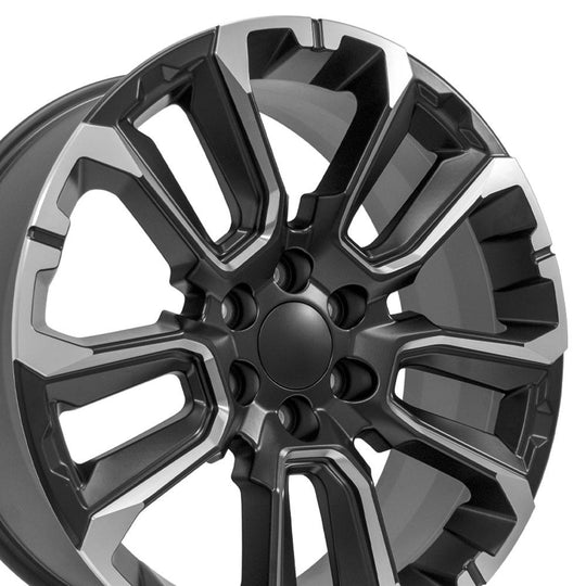 CV68-22090-6550-28B1M - OE Wheels Replica CV68 22X9 6X139.7 ET28mm Satin Black with Milled Edge - OE Wheels Wheels Canada