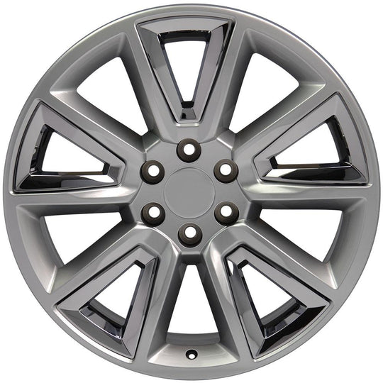 CV73-20085-6550-24HB-ic - OE Wheels Replica CV73 20X8.5 6X139.7 ET24mm Hyper Black with Chrome Insert - OE Wheels Wheels Canada