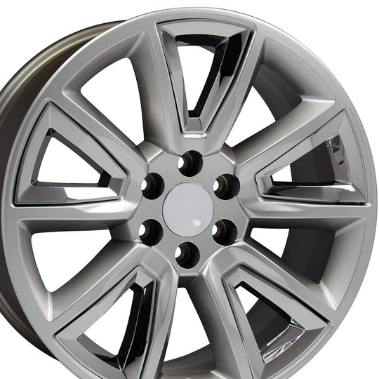 CV73-20085-6550-24HB-ic - OE Wheels Replica CV73 20X8.5 6X139.7 ET24mm Hyper Black with Chrome Insert - OE Wheels Wheels Canada