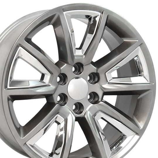CV73B-22090-6550-24HB-ic - OE Wheel Replica CV73B 22X9 6X139.7 ET 24mm Hyper Black with Chrome Insert - OE Wheel Wheels Canada