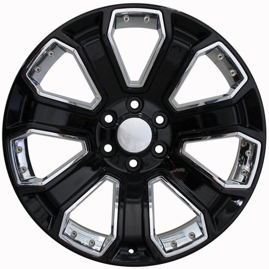CV93B-22090-6550-24B-ic - OE Wheels Replica CV93B 22X9 6X139.7 ET24mm Black with Chrome - OE Wheels Wheels Canada