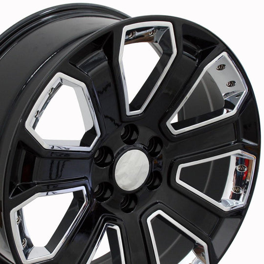 CV93B-22090-6550-24B-ic - OE Wheels Replica CV93B 22X9 6X139.7 ET24mm Black with Chrome - OE Wheels Wheels Canada