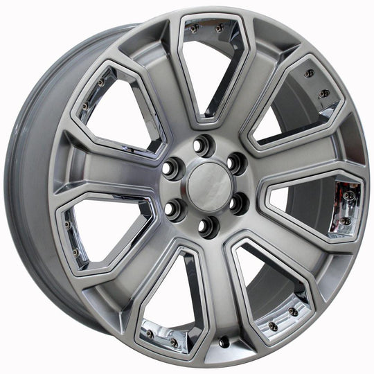 CV93B-22090-6550-24HB-ic - OE Wheels Replica CV93B 22X9 6X139.7 ET31mm Hyper Black with Chrome Insert - OE Wheels Wheels Canada
