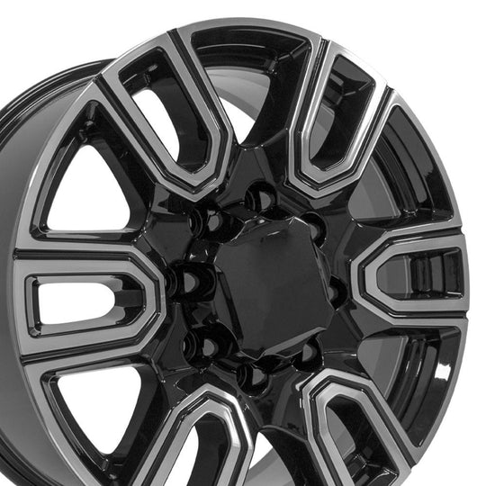 CV96A-20085-8650-12MB - OE Wheels Replica CV96A 20X8.5 8X165.1 12MM Black Machined - OE Wheels Replica Wheels Canada