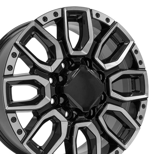 CV97A-20085-8650-12BM - OE Wheels Replica CV97A 20X8.5 8X165.1 ET12mm Black with Milled Edge - OE Wheels Wheels Canada