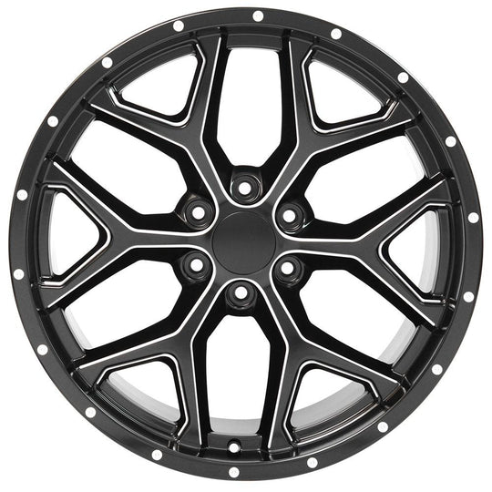 CV98-D22095-6550-24B1 - OE Wheels Replica CV98 22X9.5 6X139.7 24MM Satin Black with Milled Edge - OE Wheels Replica Wheels Canada