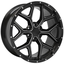 Charger l'image dans la galerie, CV98-D22095-6550-24B1 - OE Wheels Replica CV98 22X9.5 6X139.7 24MM Satin Black with Milled Edge - OE Wheels Replica Wheels Canada
