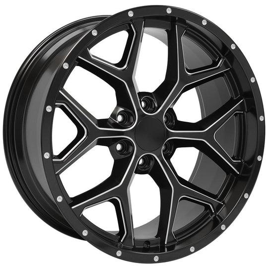CV98-D22095-6550-24B1 - OE Wheels Replica CV98 22X9.5 6X139.7 24MM Satin Black with Milled Edge - OE Wheels Replica Wheels Canada