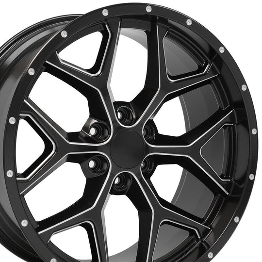 CV98-D22095-6550-24B1 - OE Wheels Replica CV98 22X9.5 6X139.7 24MM Satin Black with Milled Edge - OE Wheels Replica Wheels Canada