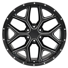 Load image into Gallery viewer, CV98-D22095-6550-24BM - OE Wheels Replica CV98 22X9.5 6X139.7 24MM Black with Milled Edge - OE Wheels Replica Wheels Canada