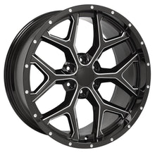 Load image into Gallery viewer, CV98-D22095-6550-24BM - OE Wheels Replica CV98 22X9.5 6X139.7 24MM Black with Milled Edge - OE Wheels Replica Wheels Canada
